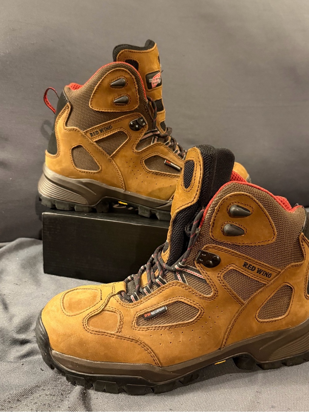 Red Wing Shoes Brown and Red Suede Work Boots men’s size 9.5
